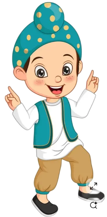 Gully Guccha mascot boy walking